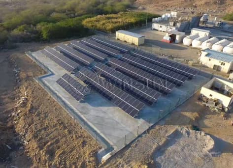 111KW betonbasis grondmontagesysteem in Oman
